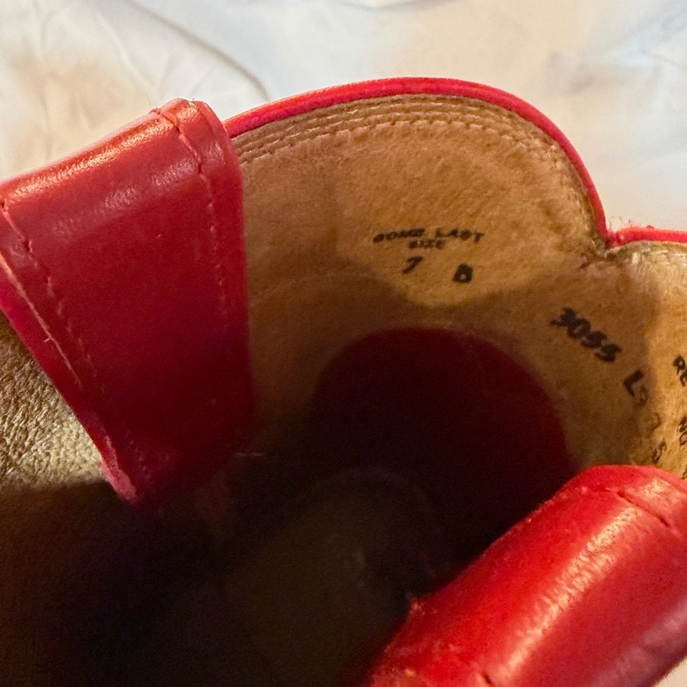 Ladies Red Leather Shoes - Brand Unknown